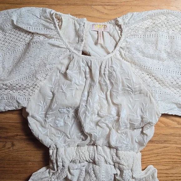 Anthropologie Verb Pallavi Singhee Agneza eyelet lace open tie-back midi dress - Picture 3 of 8